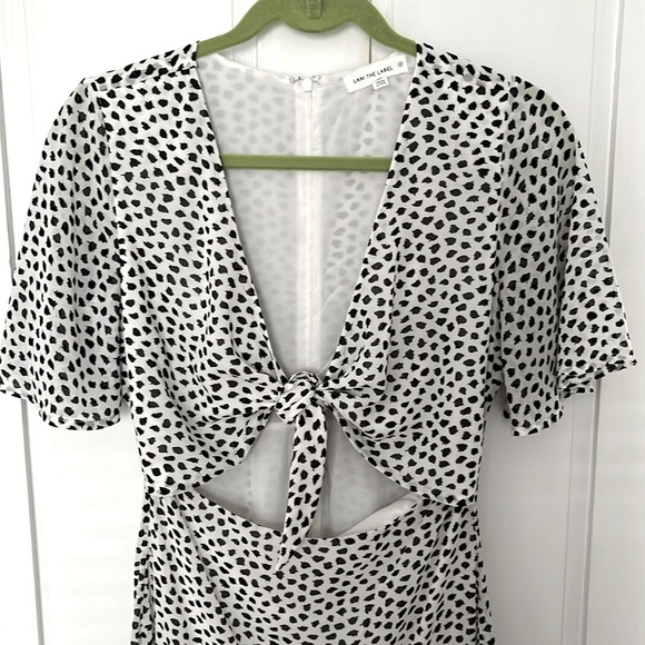 Lani the Label Hazel Tiered Polka Dot Maxi Dress Knotted Tie Vacation Beach - Picture 4 of 12